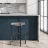 thumbnail of 2er Set Barhocker Montreal Kunstlederbezug schwarz/grau