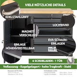 thumbnail of Werkstattwagen DELUXE 6 Schubladen + Tür unbestückt mit massiver Arbeitsplatte Anthrazit/grau