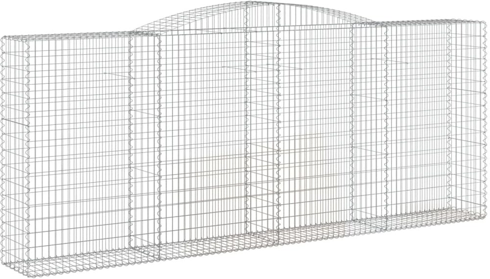 vidaXL Gabionen mit Hochbogen 5 Stk. 400x50x160/180cm Verzinktes Eisen