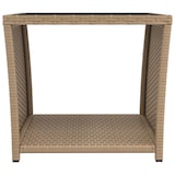 thumbnail of vidaXL Beistelltisch mit Glasplatte Beige Poly Rattan & Hartglas
