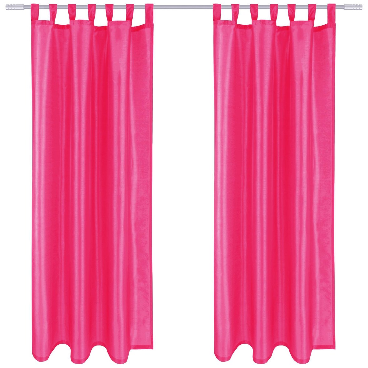 2er Pack Gardine Blickdicht Alessia mit Schlaufen 140x245cm pink