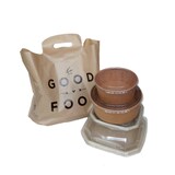 thumbnail of Mehrweg Kunststoff Tragetasche braun PE, 51my 47+20x27cm mit Henkel