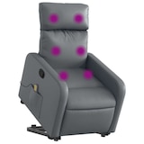thumbnail of vidaXL Massagesessel mit Aufstehhilfe Grau Kunstleder