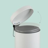 thumbnail of Relaxdays Kosmetikeimer, 3 Liter, entnehmbarer Inneneimer, Metall, Badezimmer & Gäste WC, Mülleimer mit Deckel, weiß