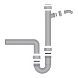 thumbnail of ECO SAVE Siphon Küchenspüle, Abfluss für Spüle Küche aus recyceltem Kunststoff, mit Anschluss für Geschirrspüler