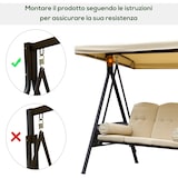 thumbnail of Outsunny Dondolo da Giardino 3 Posti con Tetto Inclinabile e Cuscini