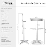 thumbnail of tectake Aluminium bistrotafel Ø 60 cm, opvouwbaar en in hoogte verstelbaar  Grijs