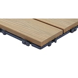 thumbnail of Pavimento in WPC HWC-E20, balcone/terrazzo effetto legno, struttura 3D lineare ~ 11x ogni 30x30cm = 1mq, marrone goffrato