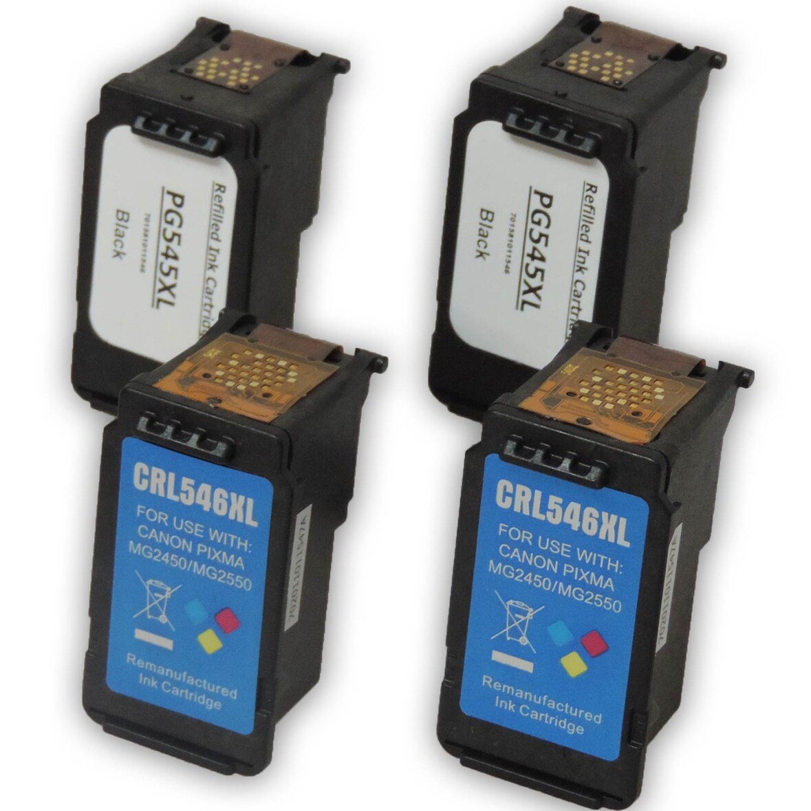 Kompatibel 4er Set Canon PG-545XL BK + CL-546XL C Druckerpatronen 2x Black + 2x alle Farben von Gigao