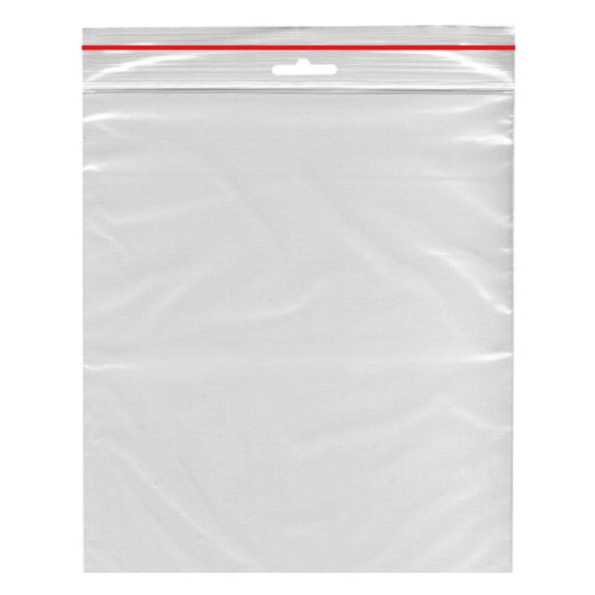 1000x Druckverschlussbeutel 300 x 400 mm mit Eurolochung Farbstreifen rot