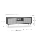 thumbnail of Meuble TV Apolo 1 porte 2 tiroirs, couleur noir/bois