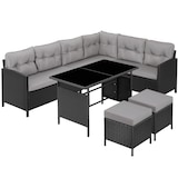 thumbnail of tectake Conjunto de rattan BARLETTA  Preto/Cinzento