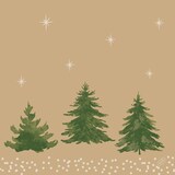 thumbnail of Duni Bio Dunisoft® Serviette 40 x 40 cm Humble trees, 360 Stk/Krt (6 x 60 Stk)