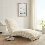 thumbnail of SalesFever Chaiselongue | mit Quersteppung | Bezug Cord-Stoff | Metallfüße aus Chrom | B 60 x T 170 x H 82 cm | beige