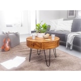 thumbnail of FineBuy Couchtisch Massivholz 60 cm Wohnzimmertisch Rund Sofatisch Tisch Ablage