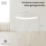 thumbnail of IvoQ Set van 2 Statafels Wit – Inclusief 2 Witte Stretchhoezen – Ø80 x 110 cm – Opvouwbaar – Partytafels voor Feest, Tuin & Event