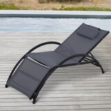 thumbnail of Outsunny Tumbona de Jardín Aluminio Reclinable con Respaldo Ajustable de 5 Niveles Reposapiés y Reposacabezas Extraíble para Terraza 66x152x81 cm