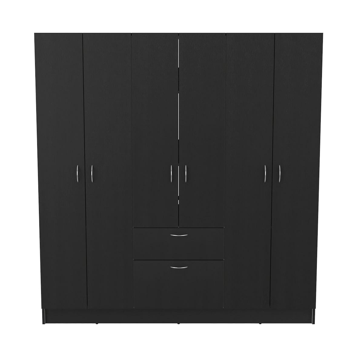 TUHOME Guarda-roupa Mitu 6 Portas - Preto / Branco