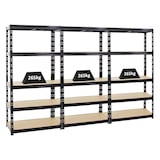 thumbnail of PROREGAL Mega Deal 3x Étagère charge lourde TIGER | HxLxP 180x90x45cm | 265kg par niveau | Noir | Étagère robuste de garage