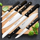 thumbnail of Arcos Cuchillo Santoku Cuchillo Asiático, Hoja con alveolos de Acero Inoxidable NITRUM 170 mm, Mango de Polioximetileno (POM), Color Negro