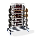 thumbnail of Elegance Transportwagen für 16 absperrpfosten und Absperrkordeln, Hammerschlag, 129x76x180cm (BxTxH)