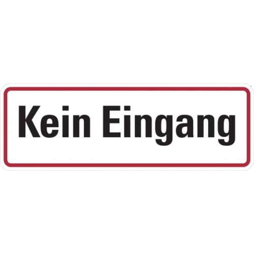 Hinweisschild, Kein Eingang, 120 x 350 mm, Aluminium - 350x120x0.45 mm Aluminium geprägt