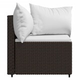 thumbnail of vidaXL Garten-Ecksofas mit Kissen 2 Stk. Braun Poly Rattan