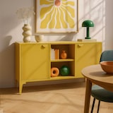 thumbnail of Credenza moderna a 2 ante L120 cm in metallo giallo