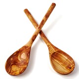 thumbnail of 2er Set Kochlöffel aus Olivenholz mit rundem Stiel 25 cm