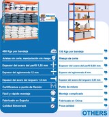 thumbnail of SimonRack Estantería Industrial, 2000x1200x750 mm, 400 kg de Punto Flexión, 4 Estantes Madera, Estantería Garaje, Antracita/Madera - Ecoforte