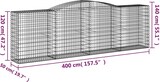thumbnail of vidaXL Gabionen mit Hochbogen 15 Stk 400x50x120/140cm Verzinktes Eisen