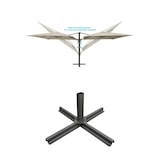 thumbnail of METRO PROFESSIONAL Sombrilla doble cuadrada, aluminio, 3 x 3 m, repelente al agua, beige/gris