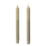 thumbnail of LED Stabkerzen Mia Tafelkerzen Echtwachs flackernd H: 24cm creme 2Stk
