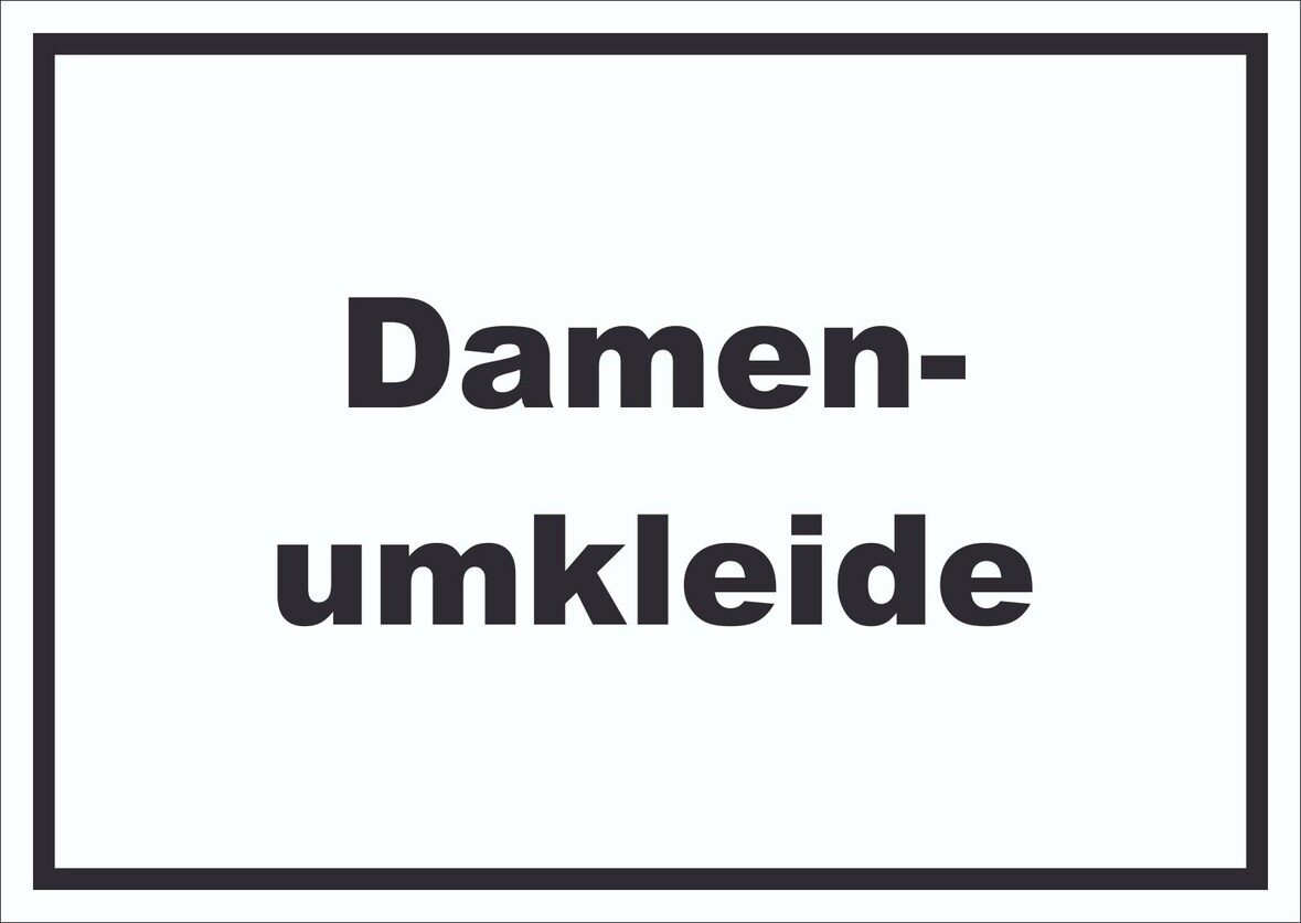 Damenumkleide Schild mit Text waagerecht A4 (210x297mm)