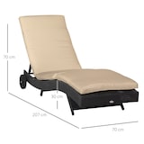 thumbnail of Outsunny Sdraio da Giardino Rattan PE con Schienale Regolabile Nero