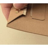 thumbnail of 100x Versandtaschen aus stabiler Vollpappe PP V04.03 235x308x -30mm A4 braun