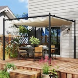 thumbnail of Outsunny Gazebo Pergola 4x4 m con Tetto Retrattile Bianco Crema