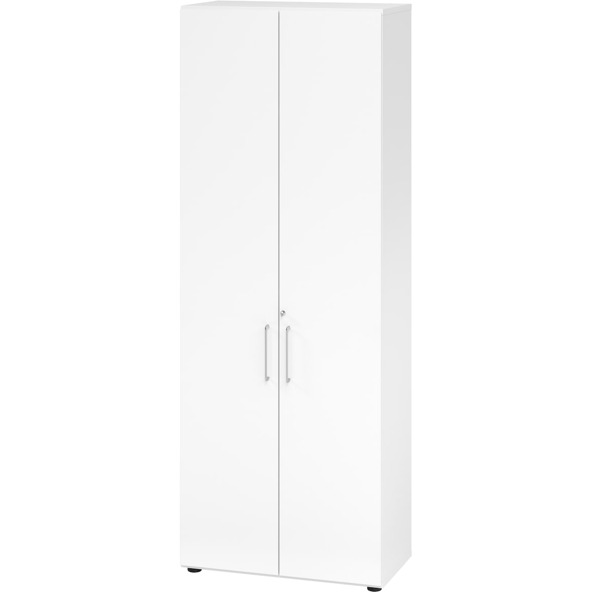 bümö Aktenschrank abschließbar, Büroschrank Holz 80cm breit in weiß - abschließbarer Schrank mit Aktenregal für's Büro & Arbeitszimmer, Büro Möbel