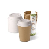 thumbnail of BIOZOYG 50 Stück Kaffeebecher mit passenden Pappdeckeln 200ml / 8oz Einwegbecher Pappbecher Kaffeetassen ungebleicht kompostierbar nachhaltig
