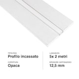 thumbnail of Conjunto de 5 perfiles LED de 2 m integrados en placas de yeso - Apto para tiras LED de hasta 12,4 mm