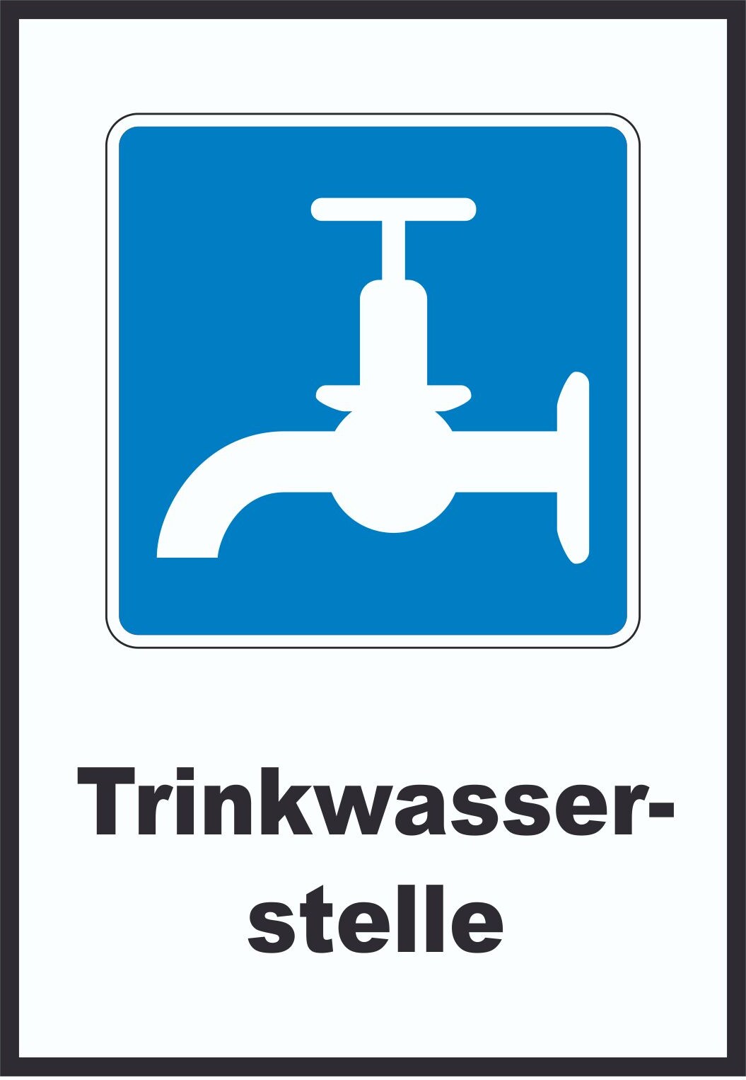 Trinkwasser Symbol und Text A4 (210x297mm)