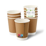 thumbnail of Coffee to go Becher aus Pappe (beschichtet) doppelwandig, 300 ml / 12 oz, Ø 90 mm, braun, innen weiß, 50 Stück