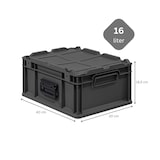 thumbnail of PROREGAL SuperSparSet 5x Eurobox NextGen Portable, HxBxT 18,5x30x40cm, 16 Liter, Schwarz, Eurobehälter, Transportbox, Transportbehälter