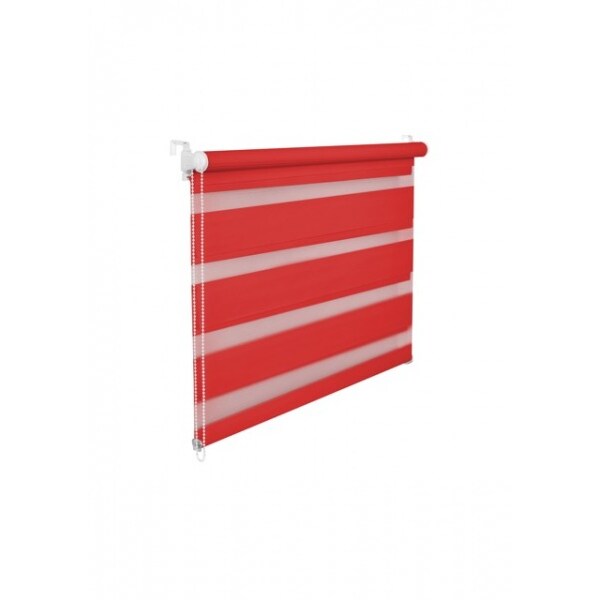 Doppelrollo Duorollo 50 cm breit 200 cm lang rot inkl. Seilzug Fensterrollo Klemmrollo Jalousie