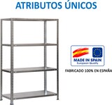 thumbnail of SimonRack Estante metálica com parafusos 1500x800x400 mm, 4 prateleiras, 75 kg de ponto de flexão, Galvanizado - Advantage