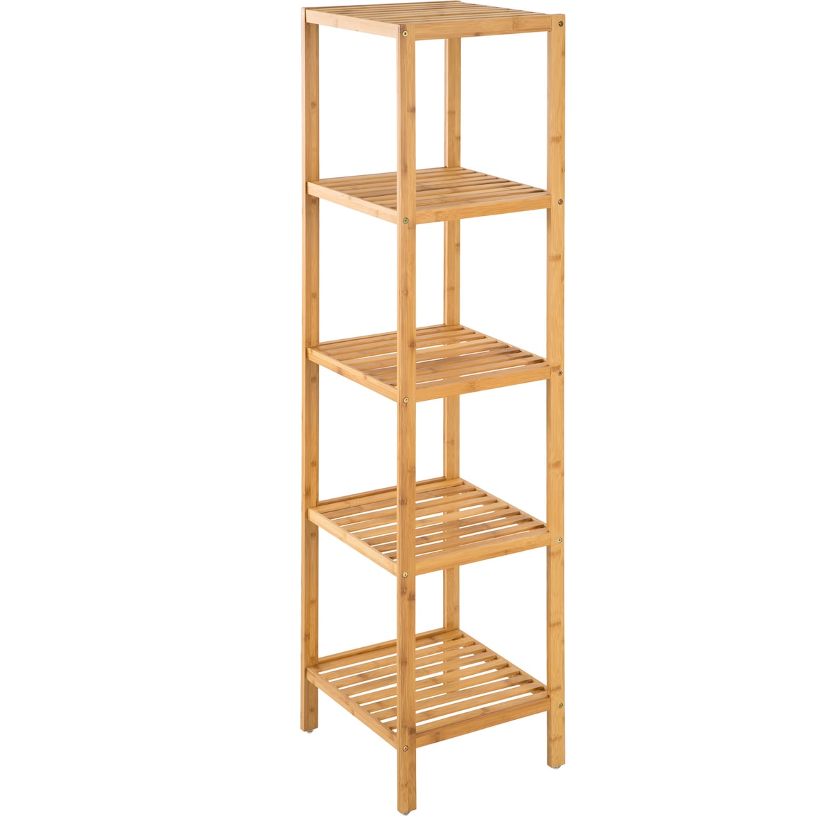 tectake Étagère en Bambou 5 niveaux 33x33x141cm - marron - 401646