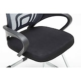 thumbnail of Décoshop26 - Chaise de bureau reception sans roulettes dossier en maille avec accoudoirs gris BUR10500