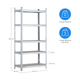 thumbnail of Pack 2 Estanterías Modulares con 5 Baldas Ajustables 180x90x40cm 875Kg Thinia Home