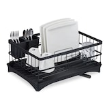 thumbnail of Relaxdays Abtropfgestell, mit Abfluss, H x B x T: 18 x 42 x 30 cm, Geschirrtrockner für Teller, Tassen, Schalen, schwarz