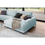 thumbnail of KAWOLA Sofa CARA Wohnlandschaft U-Form Cord hellblau Longchair rechts
